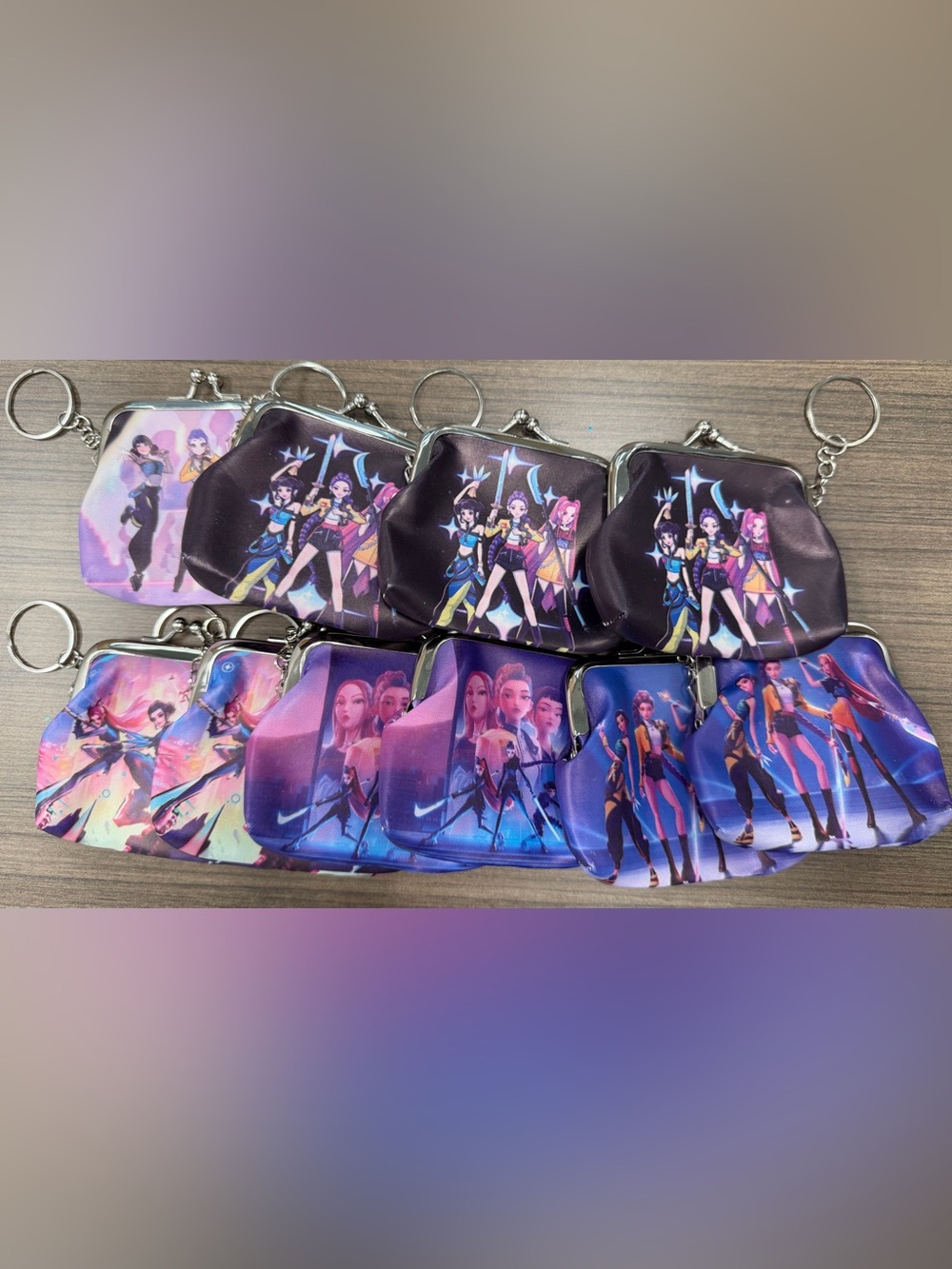 NEW Lot of 10 KPop Demon Hunters Inspired Coin Purses Keychains
